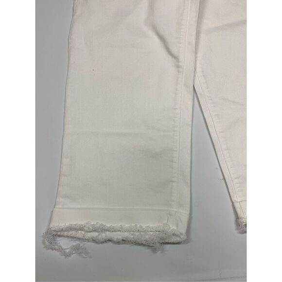 Old Navy Women's Frayed 5 Pocket Denim Capri Wide Leg Crop Jeans White Size 8 - Picture 6 of 8